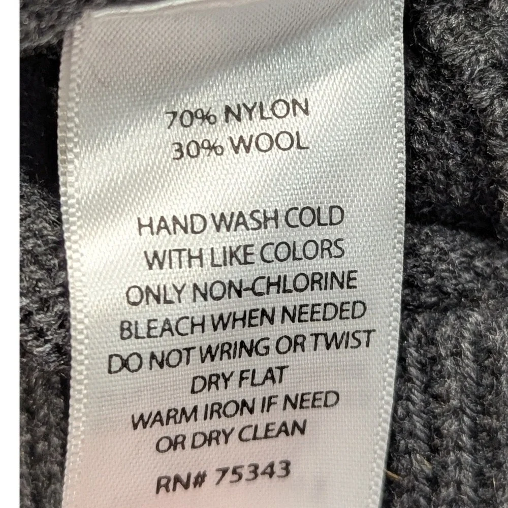 Dakini Charcoal Gray Cowl‎ Neck Zip Pocket Tunic Sweater Womens XS Wool Blend - Picture 8 of 8